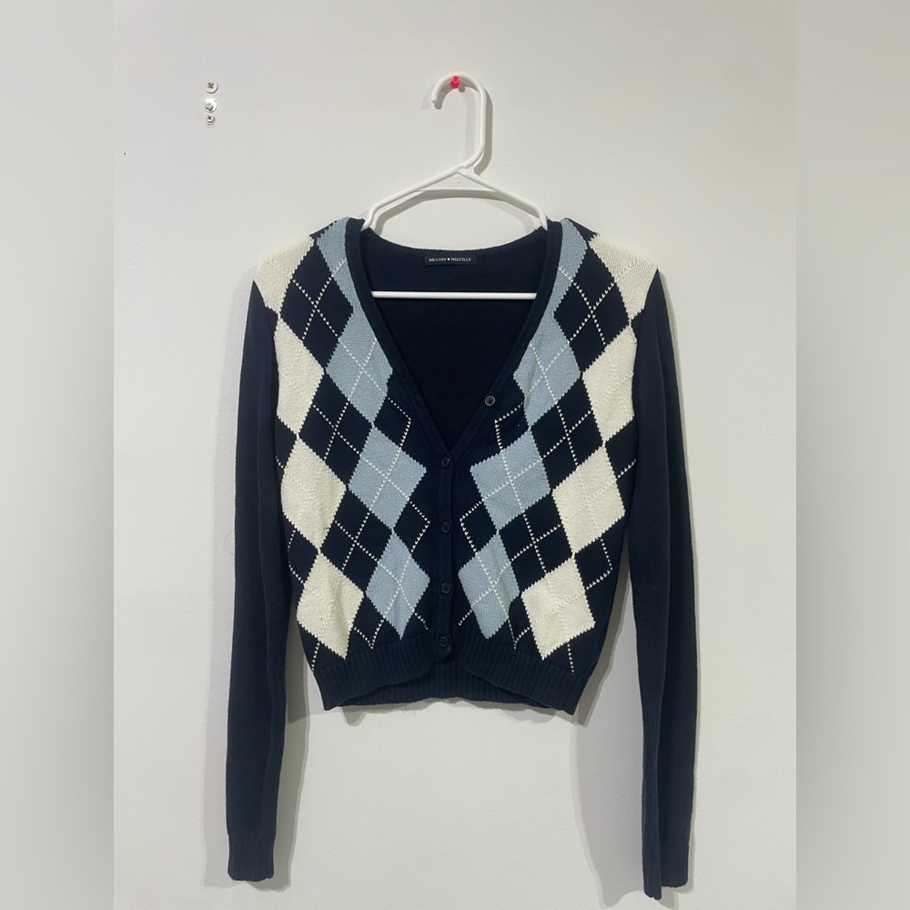 Brandy Melville Argyle Cardigan Sweater